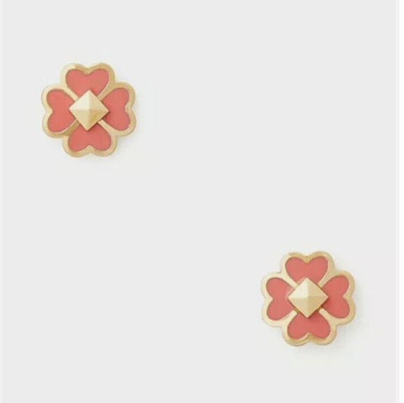 Kate Spade Spades Studs Enamel Studs PEACH NECTAR - Picture 1 of 7